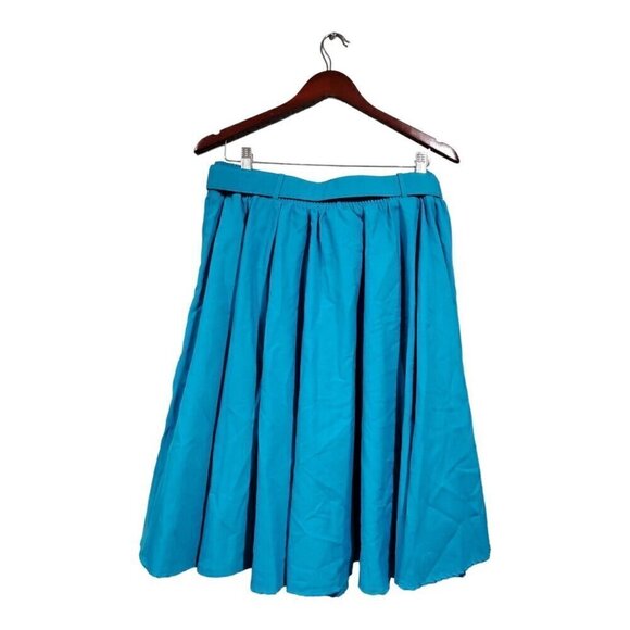 Vintage NWT Western Collection Women's Blue A-line Belted Skirt Buttons Sz XL - Picture 2 of 15